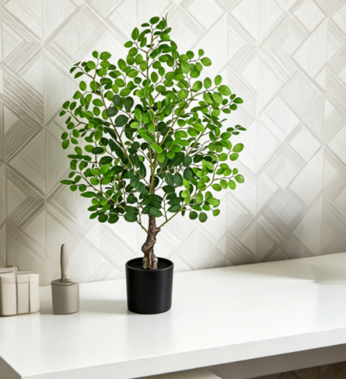 Potted Artificial Tree, Farmhouse Corner Decor