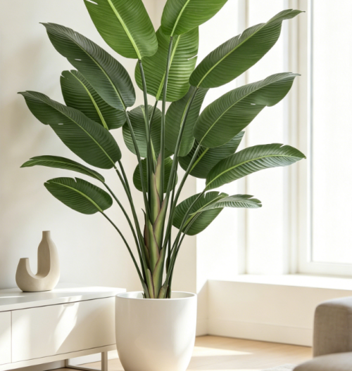 Large Faux Bird Of Paradise Tree, Living Room Decor