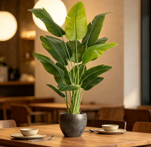 Faux Bird Of Paradise In White Pot, Bedroom & Living Room